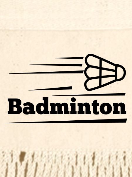 Badmintontext mit überfliegendem Shuttle