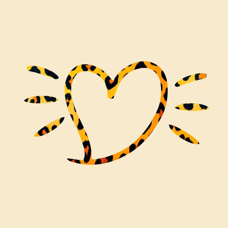 Leopard Herz mit Sonnenstrahlen