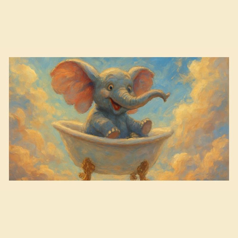 Bain d’éléphant dans le ciel