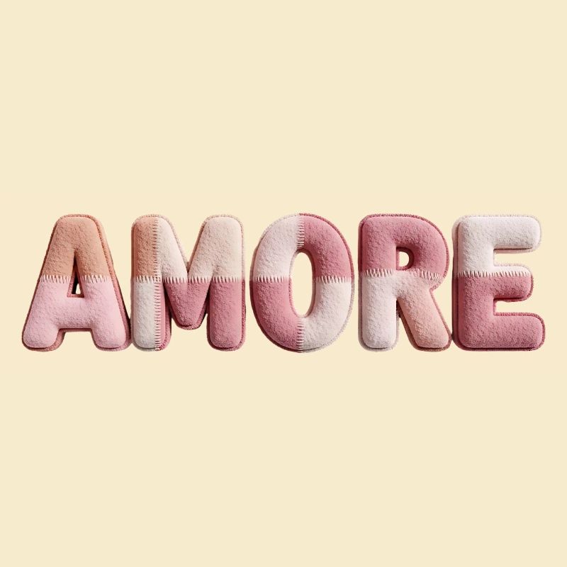 Patchwork de design de police romantique Amore