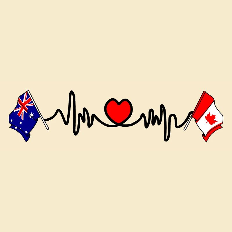 Cardio avec le drapeau de l’Australie et le drapeau du Canada