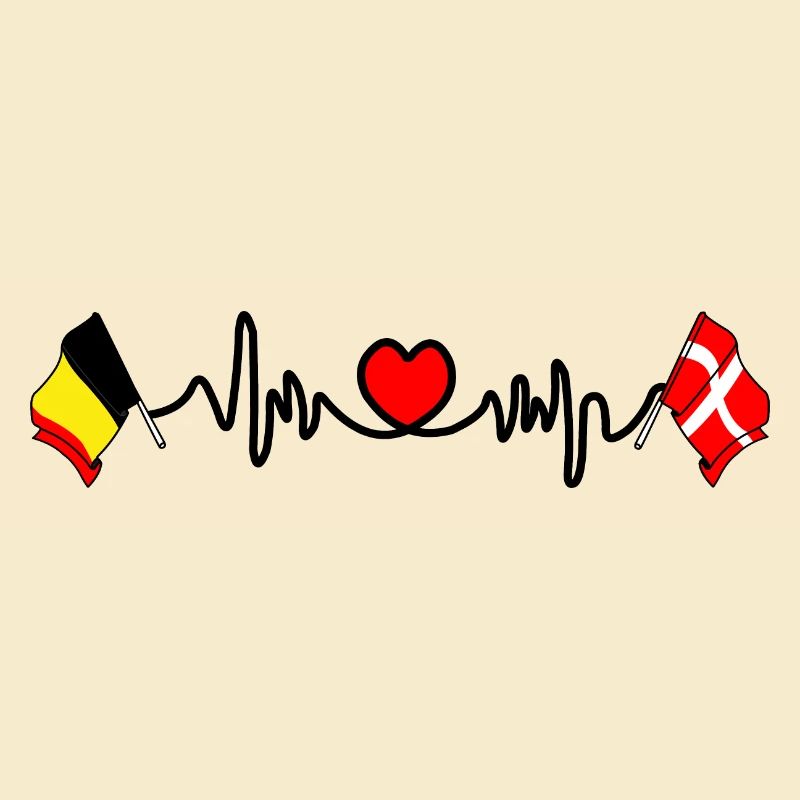 Cardio heart, Drapeau de la Belgique, drapeau du Danemark