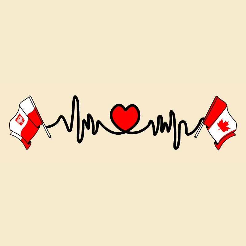Cardio heart Drapeau Pologne, drapeau Canada