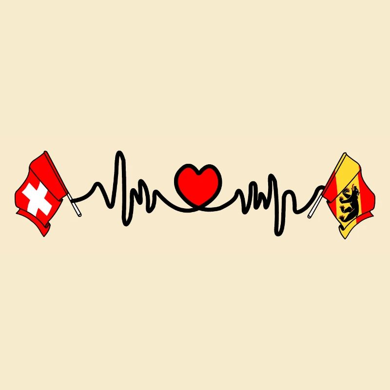 Cardio heart Drapeau Suisse, drapeau Berne