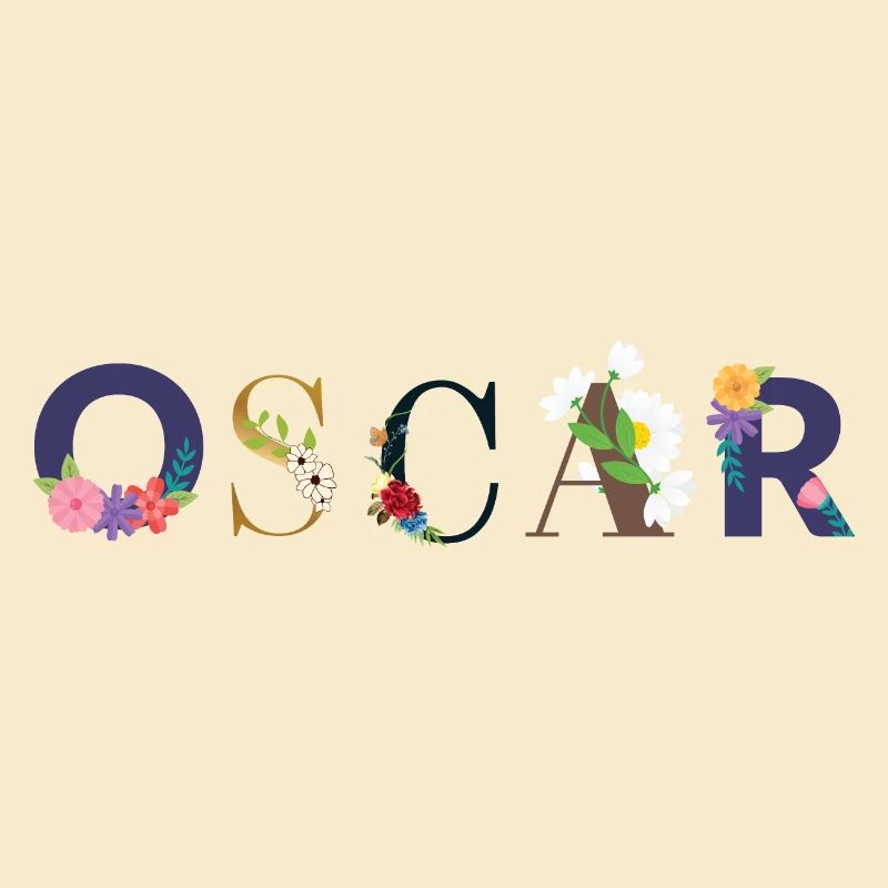 Le nom d’OSCAR décoré de fleurs