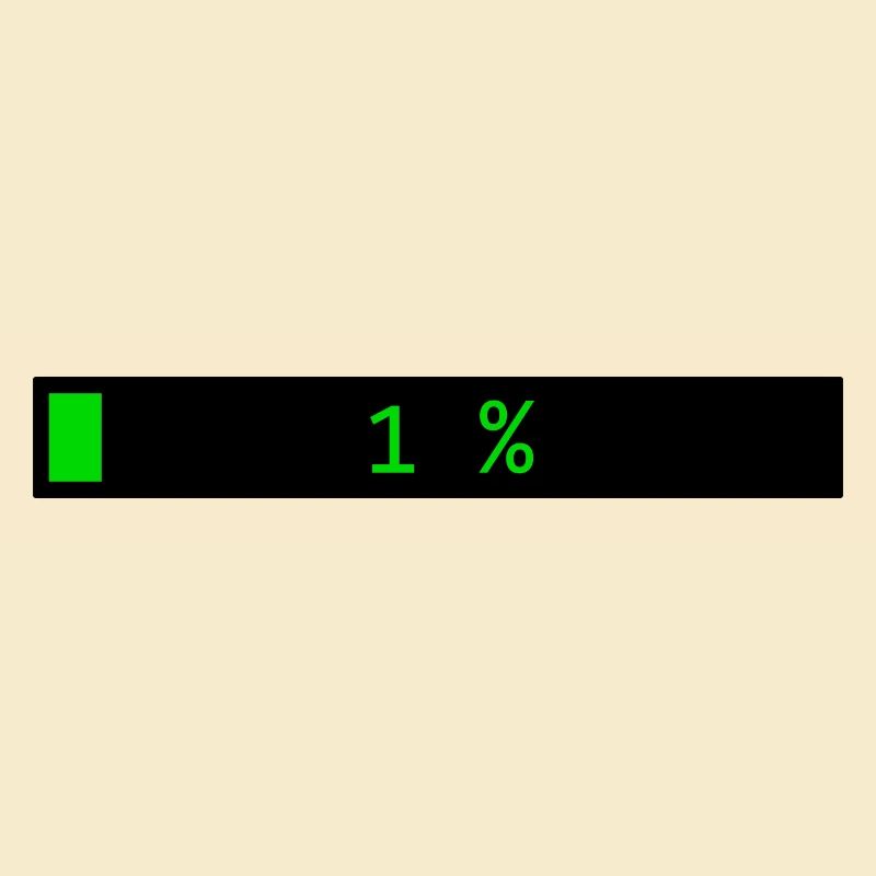 Rectangle loading bar Black Green 1%