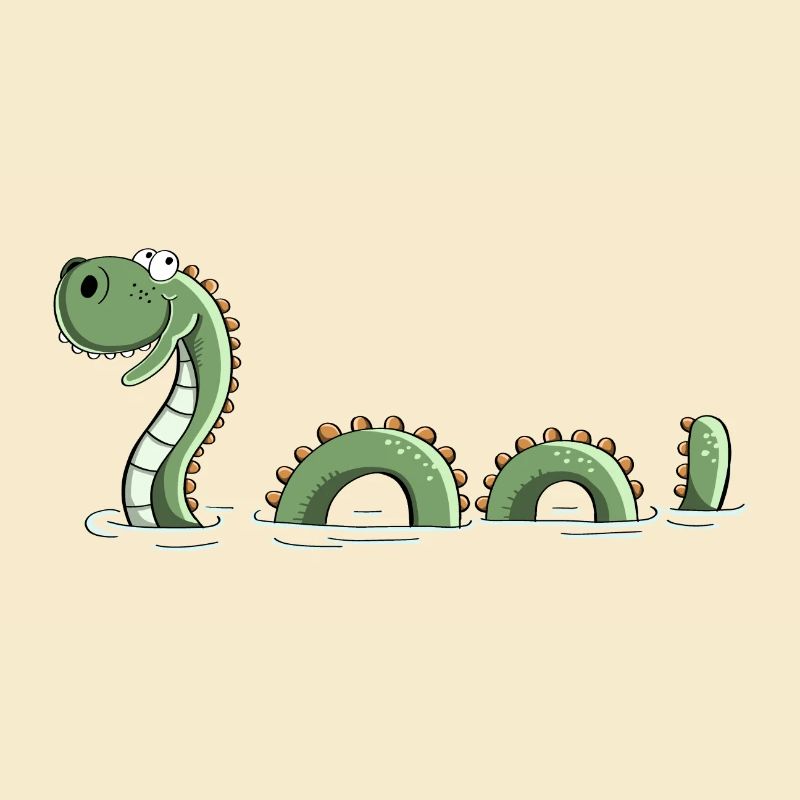 Monstre de mer drôle - Monster - Nessie - Comic