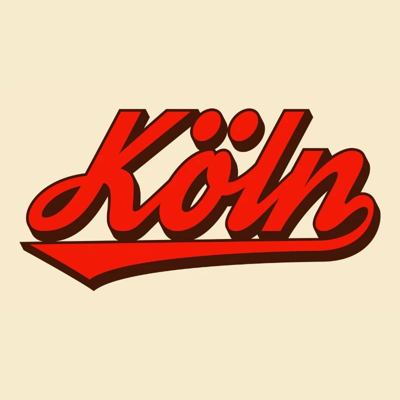 Logo rétro Script de Cologne Rouge