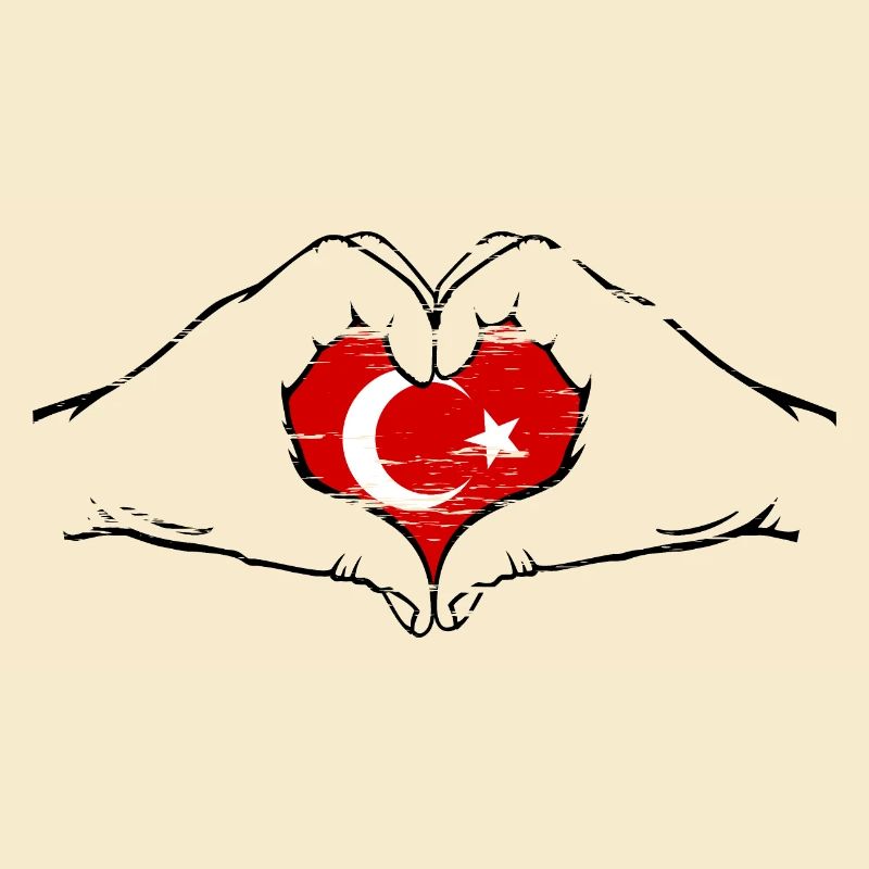 Turkey flag heart shape used