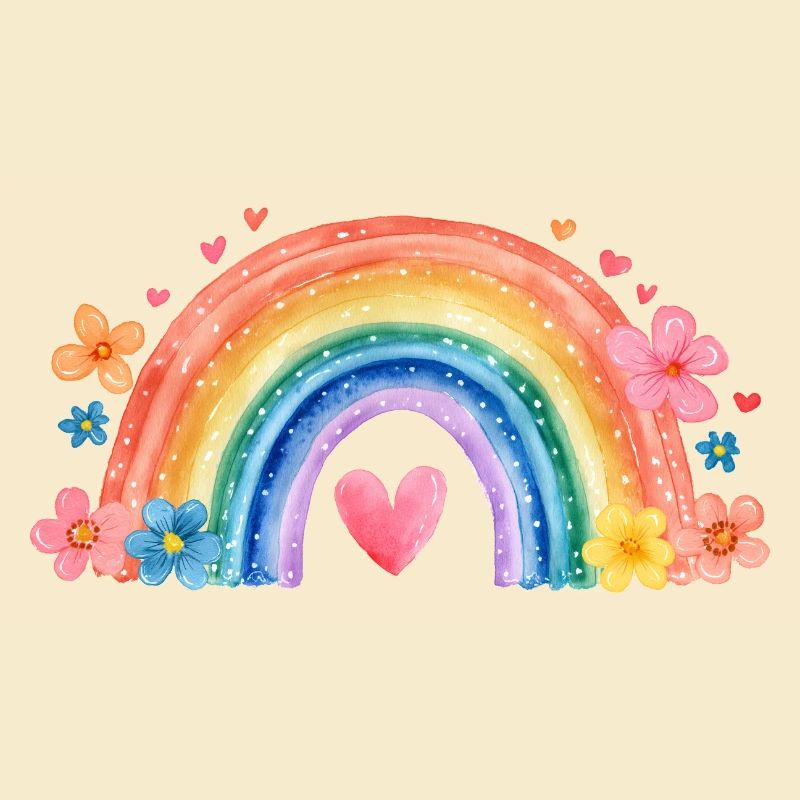 Regenbogen Einschulung – Süßes Mädchen Design