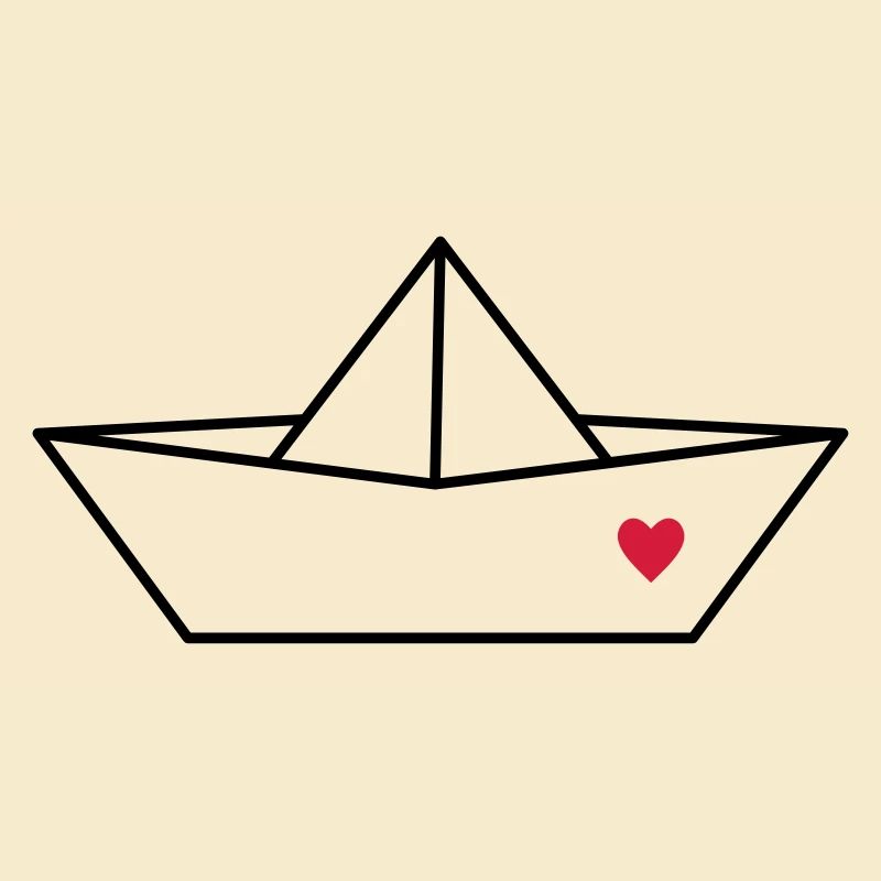Boot Papier Schiff Herz I Hafen Liebe Geschenk