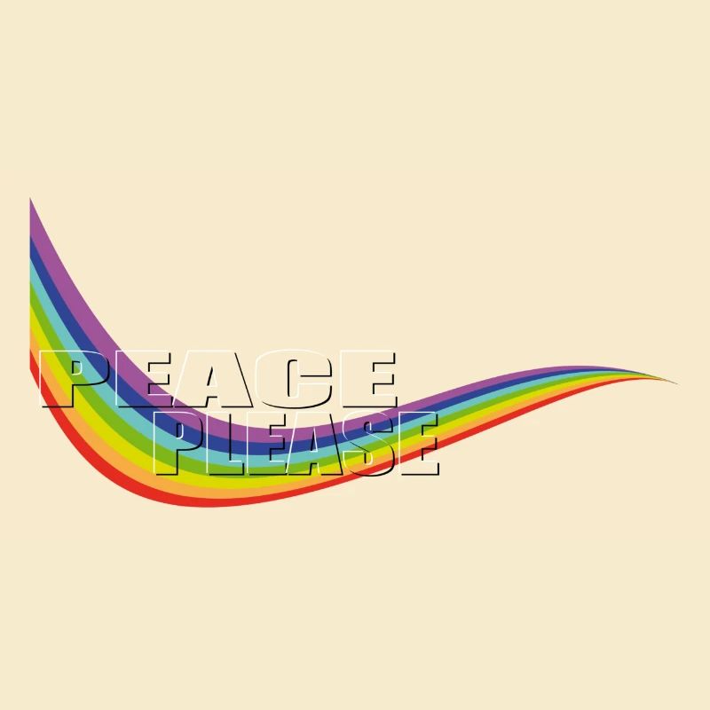 RAINBOW PEACE PLEASE transparent Typo