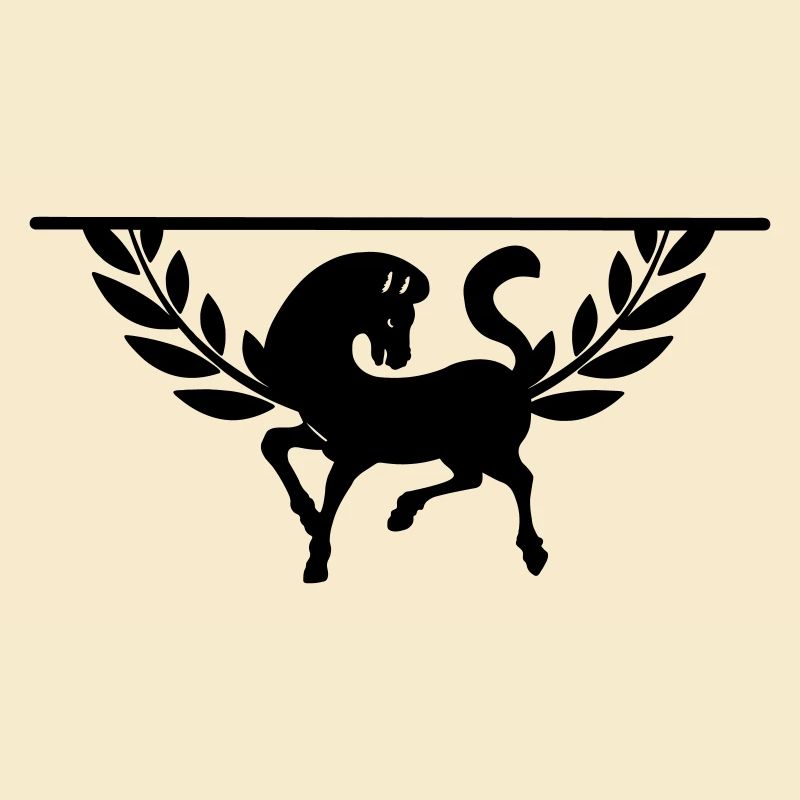Horse in half laurel wreath