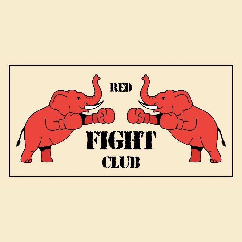Duel de deux éléphants rouges