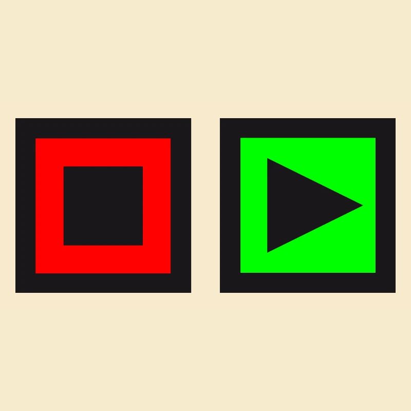 Stop- und Play-Zeichen
