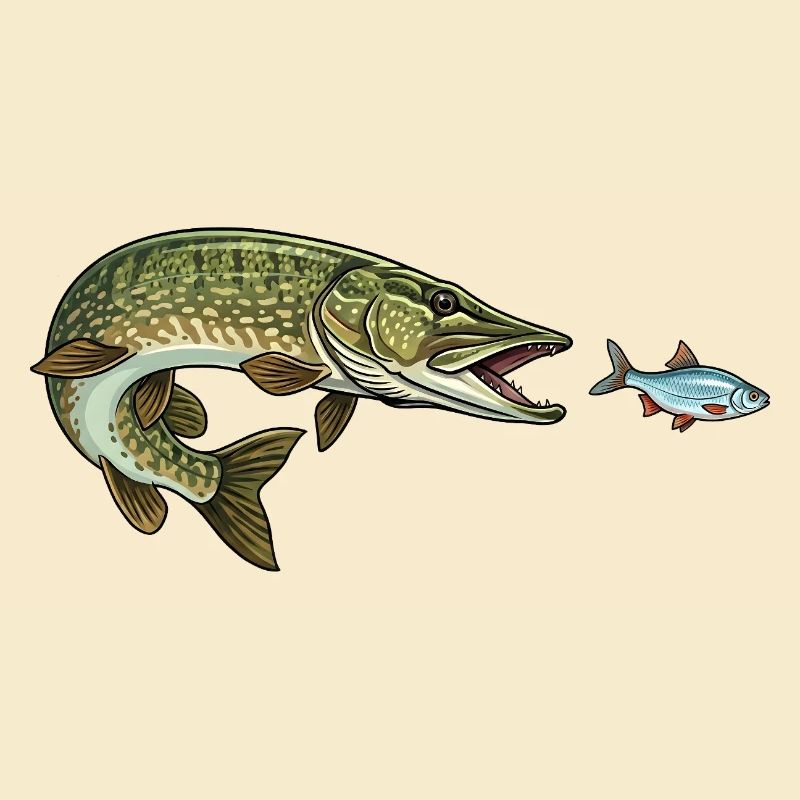 Le brochet chasse le poisson