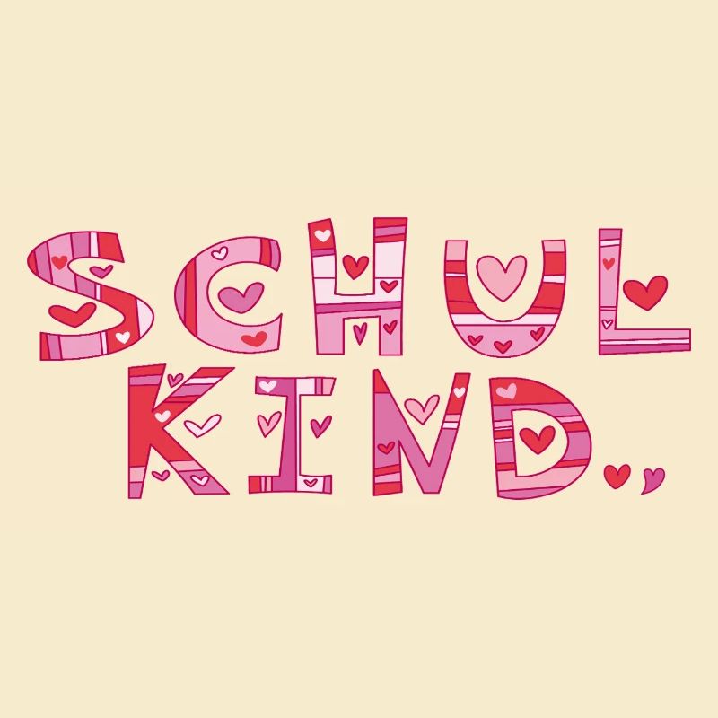 Schulkind mit Herzchen 