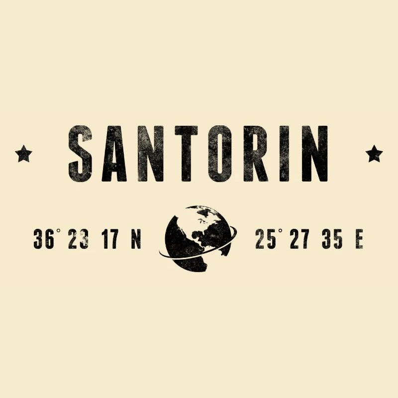Santorini Stylized Geographical Coordinates