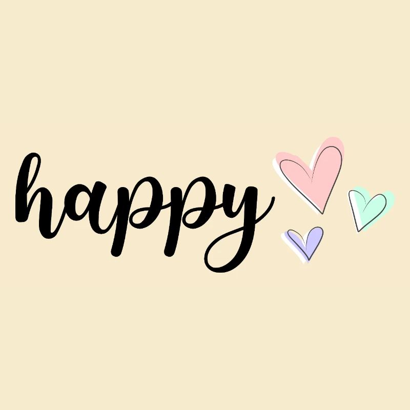 Happy Vibes, Playful Heart Pattern on Pastel