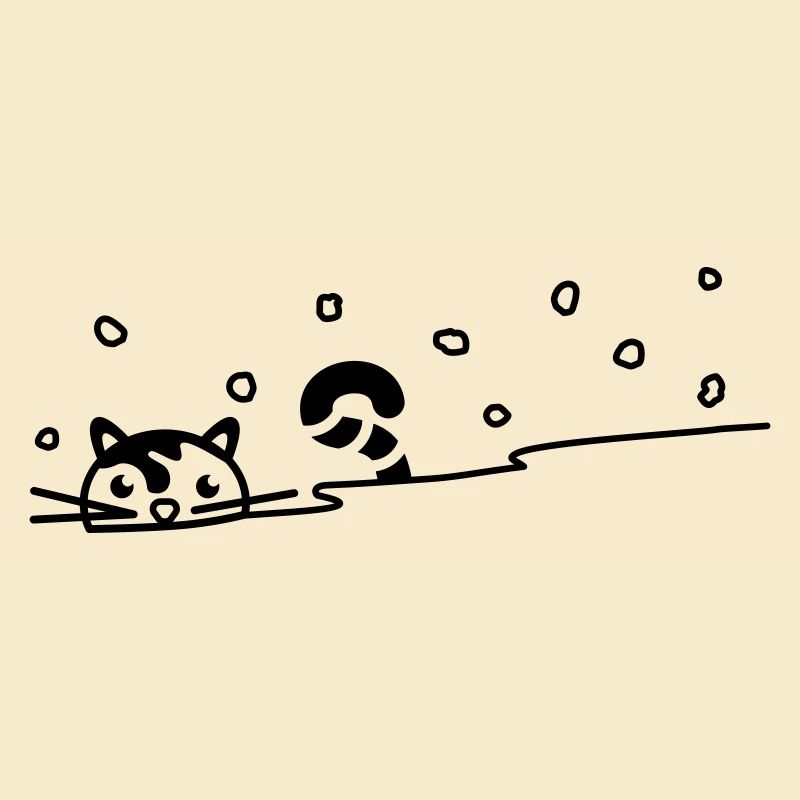 Cute cat in the snow