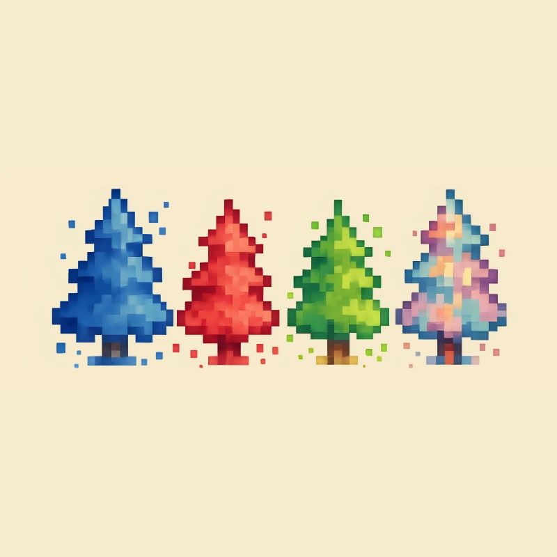 Pixel Weihnachtsbäume Gaming