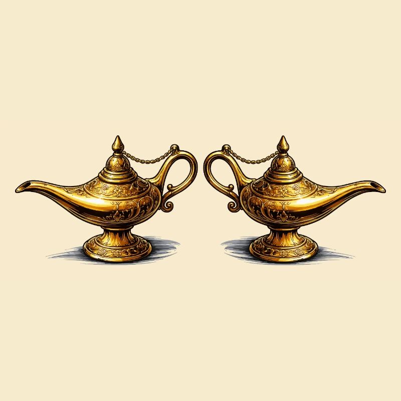 Lampes à huile dorées