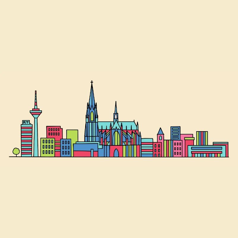 Kölner Stadtschirm Dom: Moderne Linienkunst