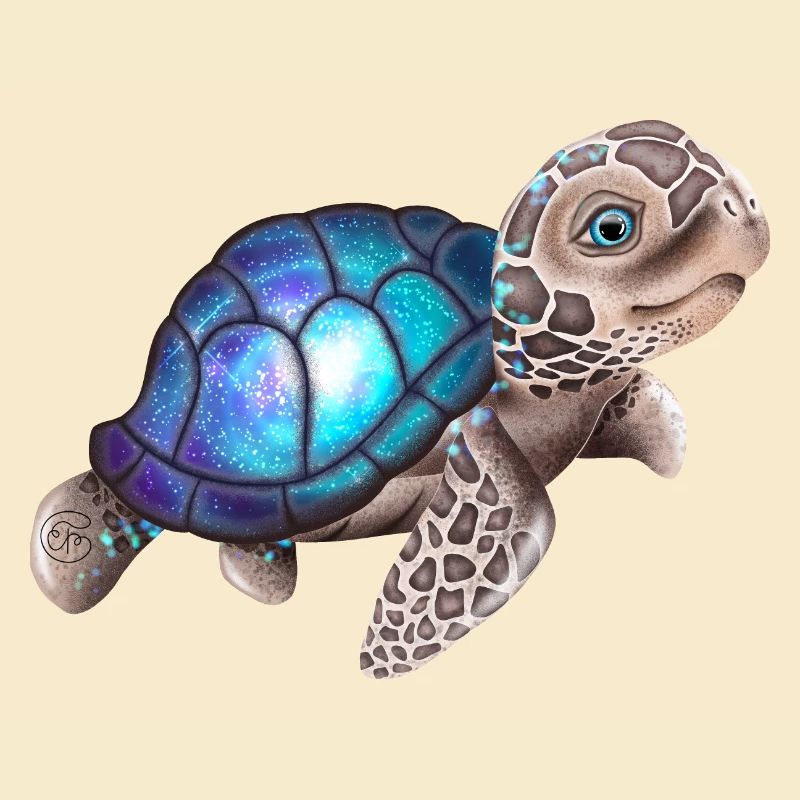 Schildkröte mit einer Galaxie