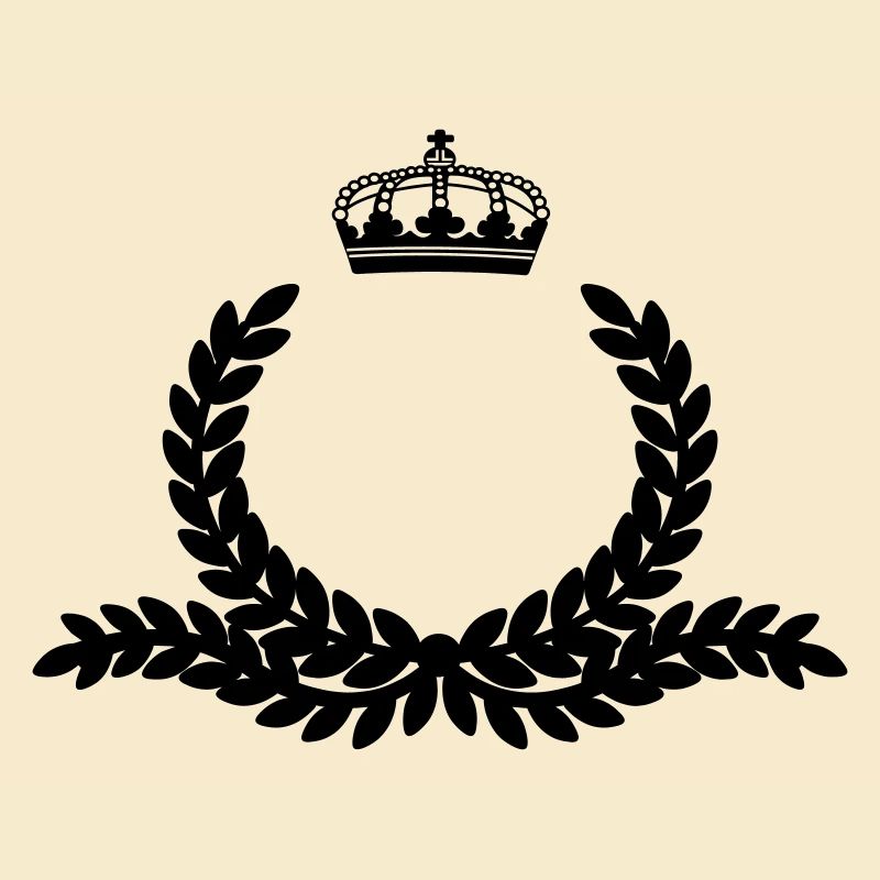Couronne de laurier ornée avec couronne