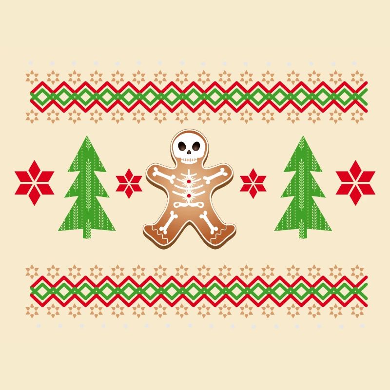 Gingerbread Man Sugar Skull Pattern for Christmas