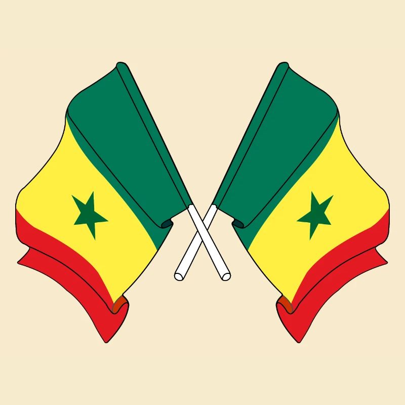 Two flags Senegal crossed