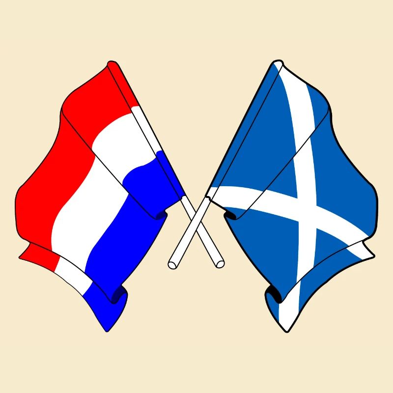 Drapeau des Pays-Bas et drapeau de l’Écosse