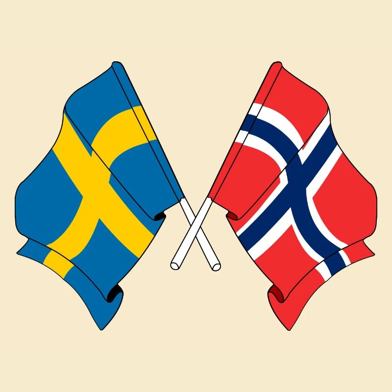 Drapeau de la Suède, drapeau de la Norvège