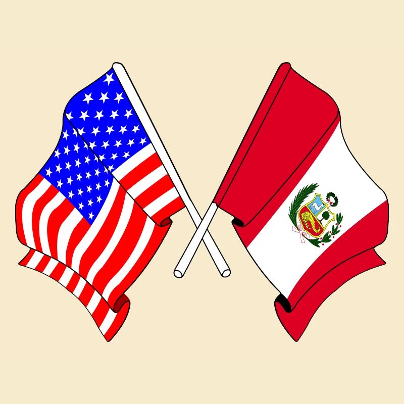 Drapeau des États-Unis et drapeau du Pérou