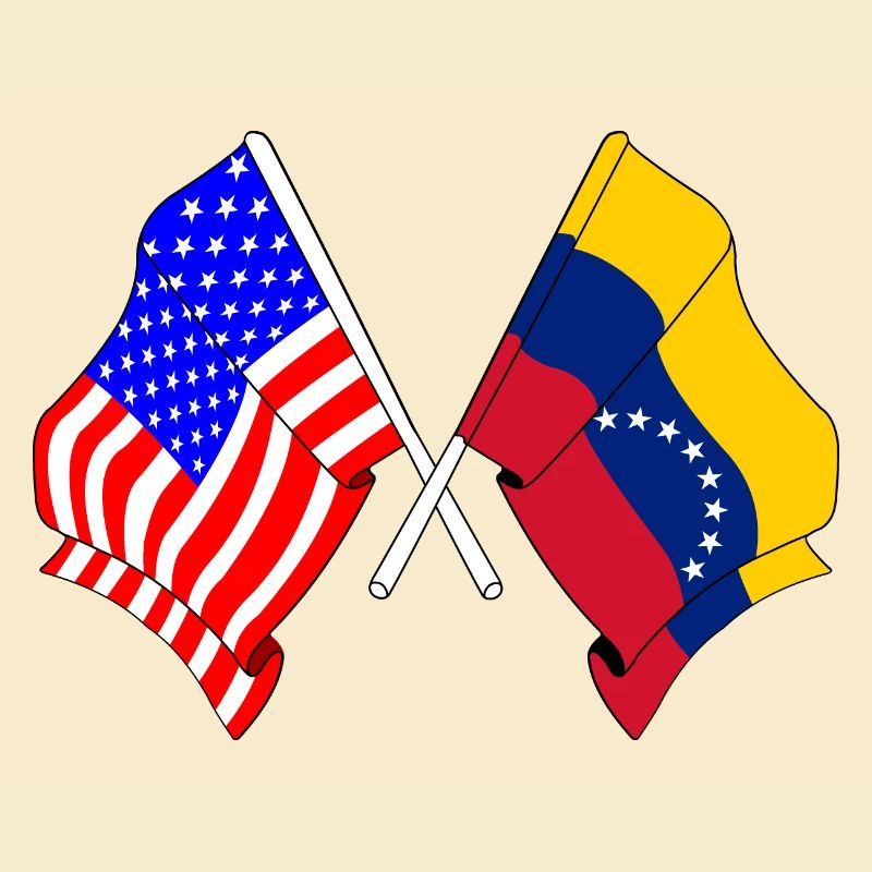Drapeau des États-Unis et drapeau du Venezuela