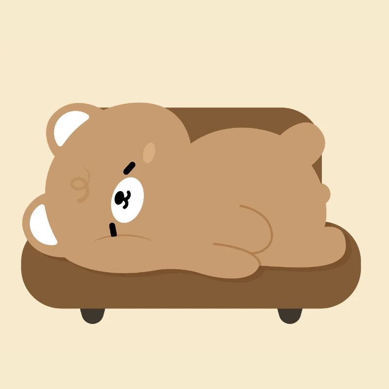 Tired Polar Bear on Sofa