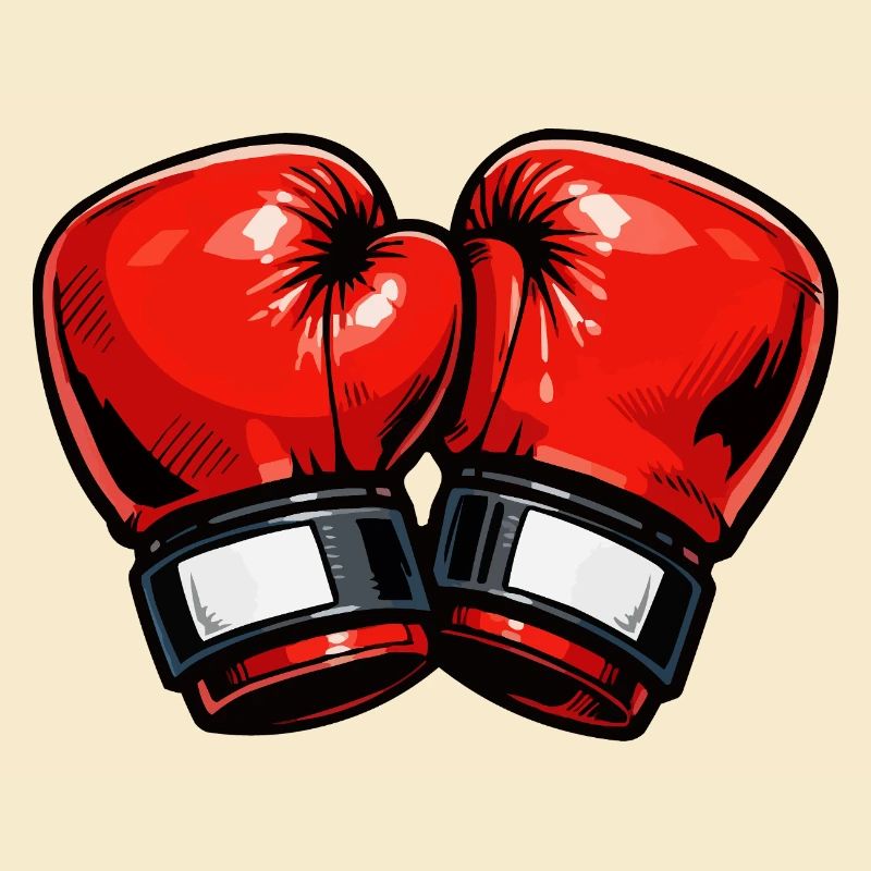 Rote Cartoon Boxhandschuhe