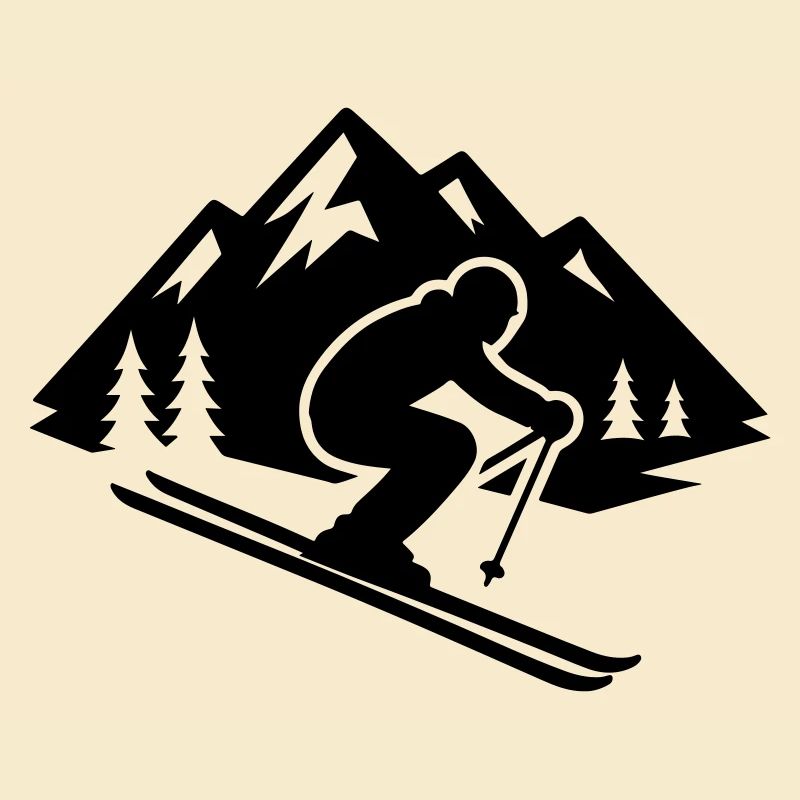Piste Ski Silhouette Mountains