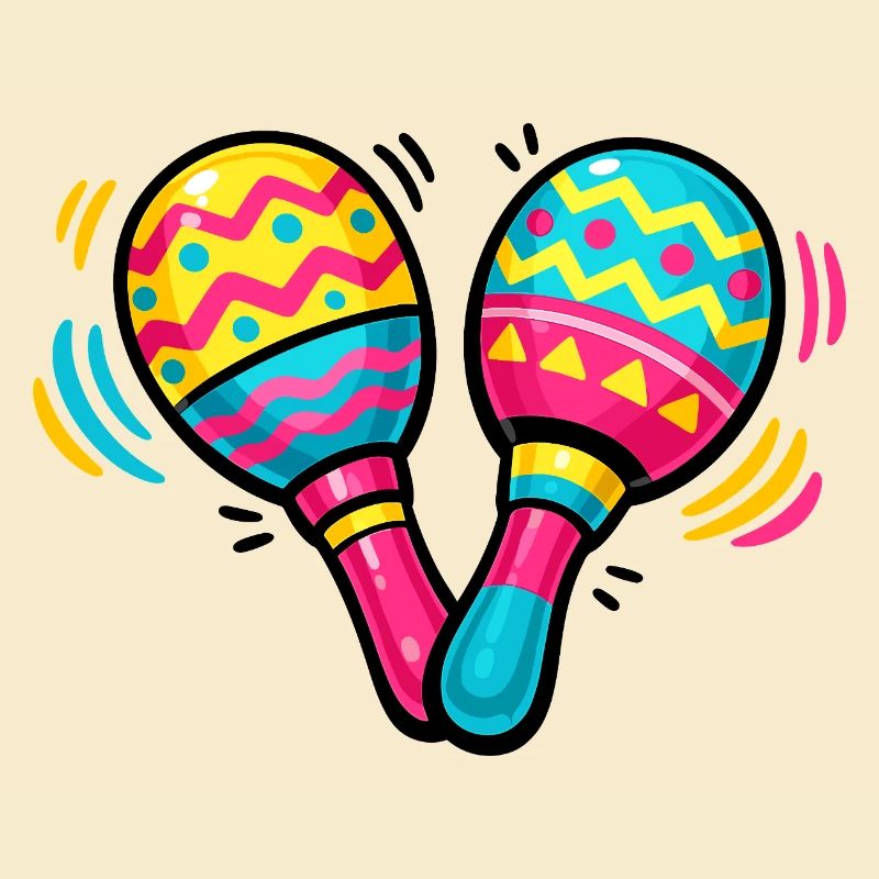 Bunte Maracas Muster