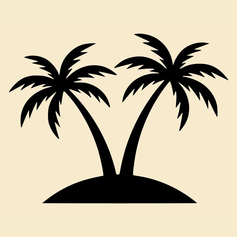 Silhouette de la plage de Palm Trees Island