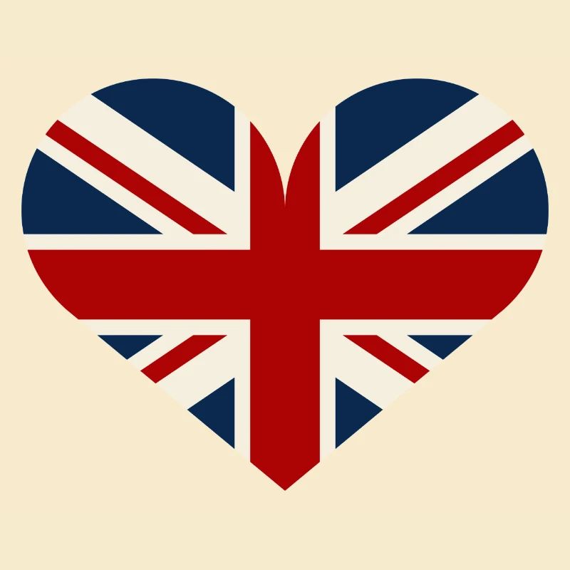 Flagge Großbritanniens in Form eines Herzens