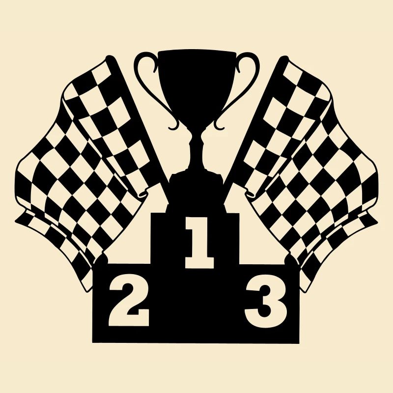 Car Racing Cup Flag Podium