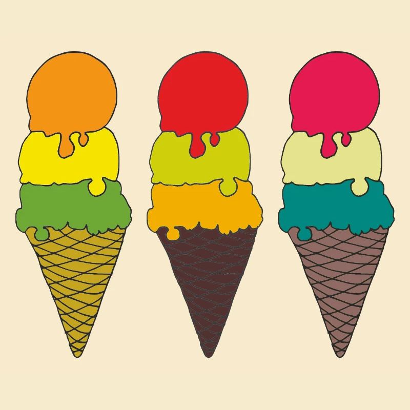 Illustration de cornet de glace coloré
