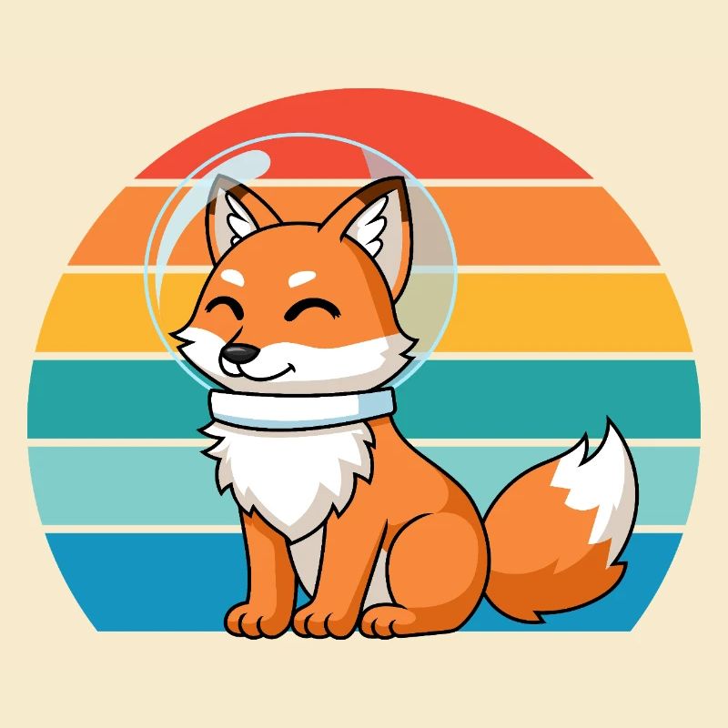 Astronauts Retro Predator Red Fox Fox Lover