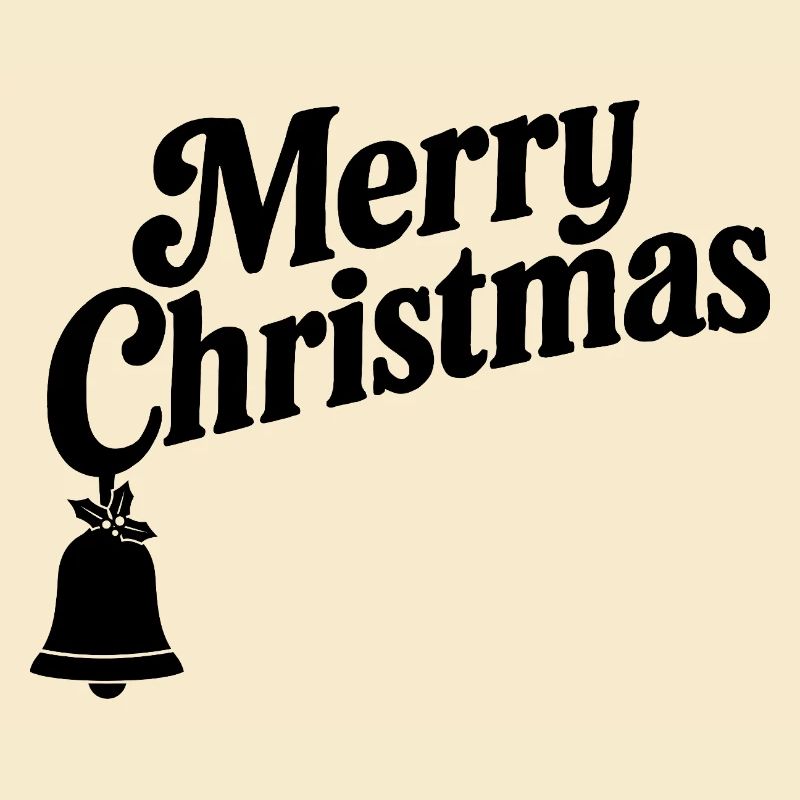 Merry Christmas mit einzelner Weihnachtsglocke