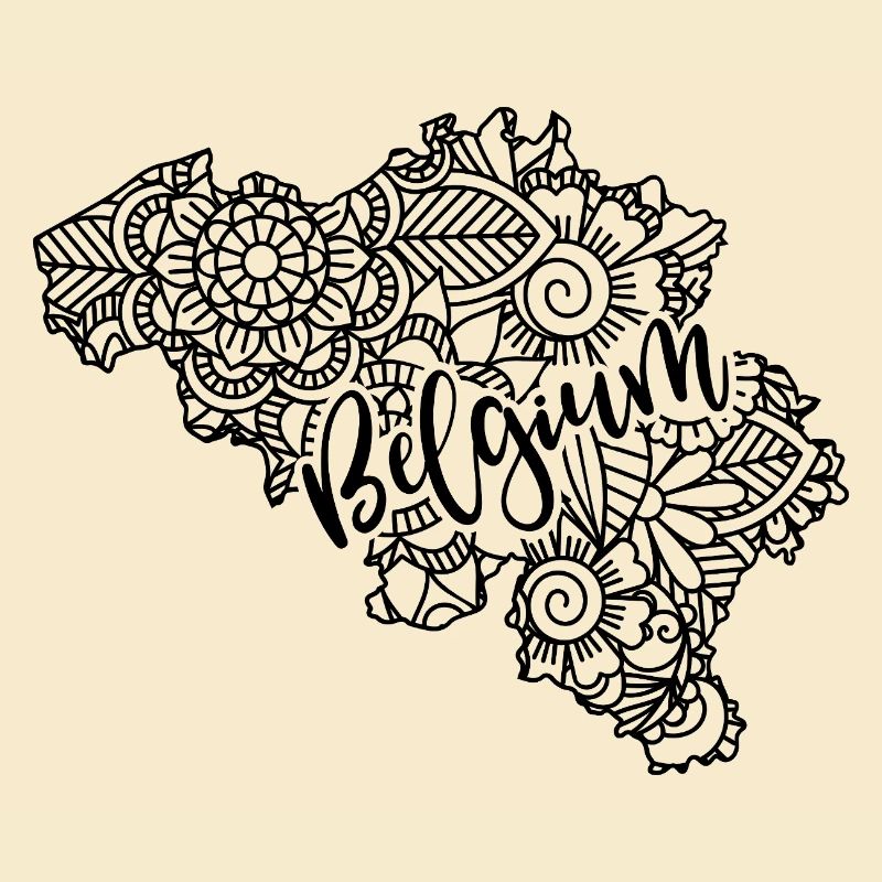 Belgium Map Mandala Brussels Bruges