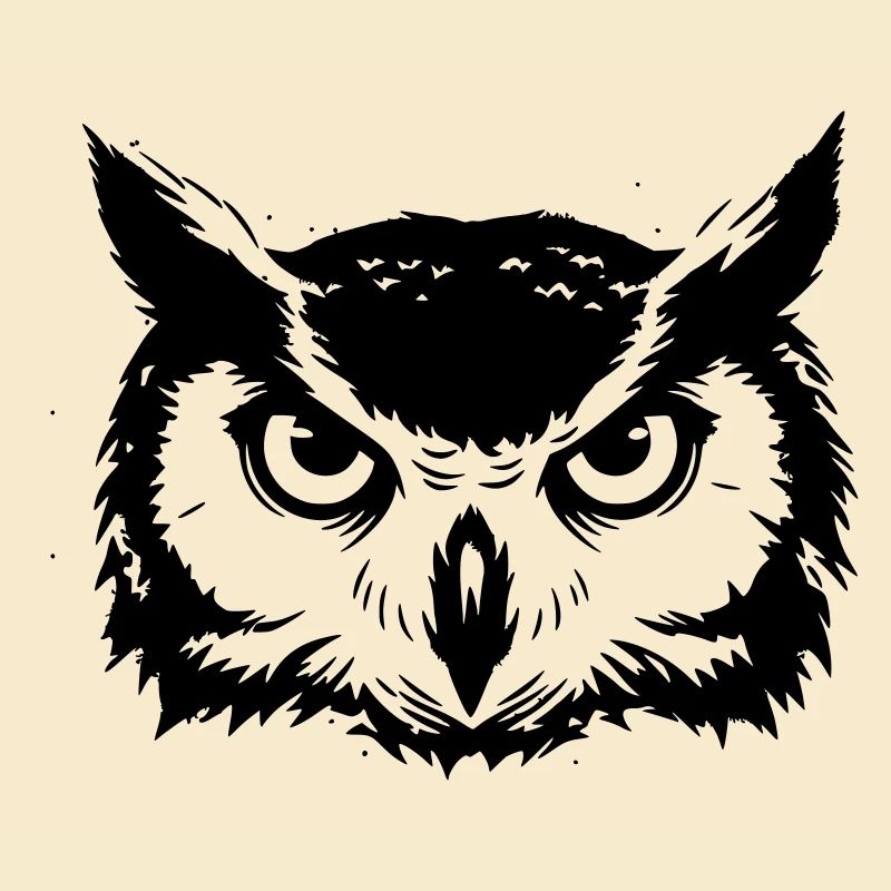 Owl Head Eagle Owl Silhouette