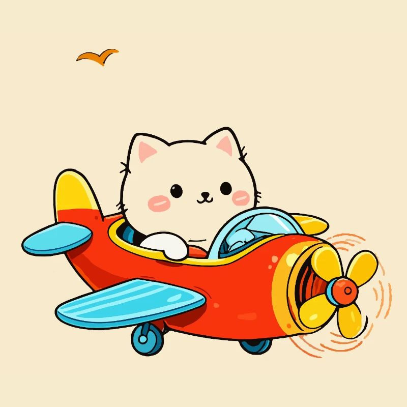 Süße Katze im Flugzeug