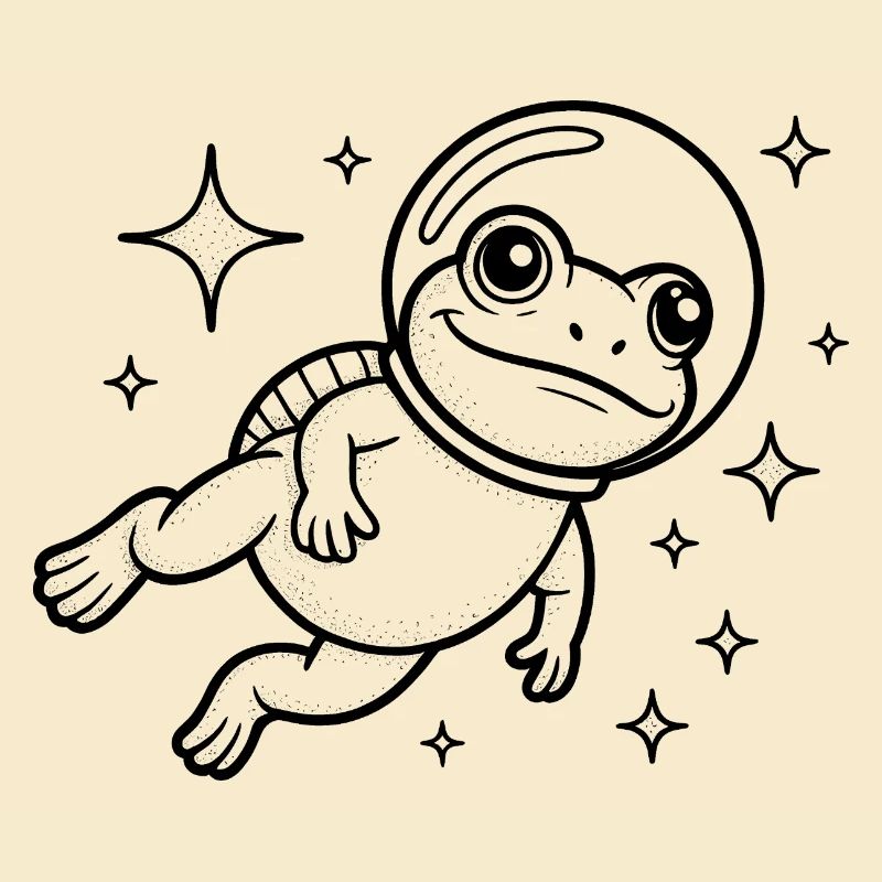 Frog in Space - Cool Astonomy Logo