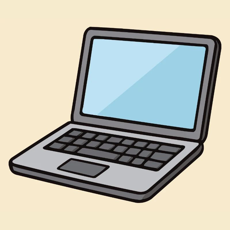 Laptop-Illustration Blau